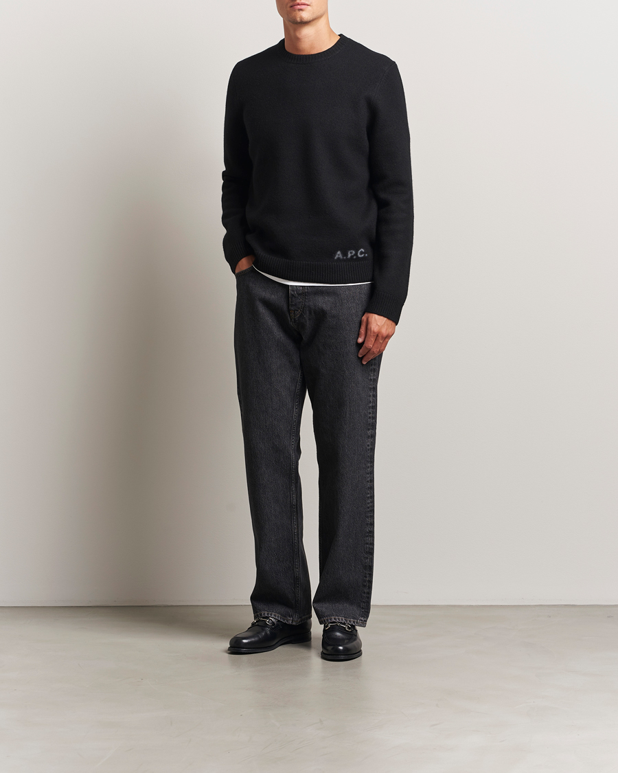 Herre | Trøjer | A.P.C. | Edward Wool Knitted Sweater Black
