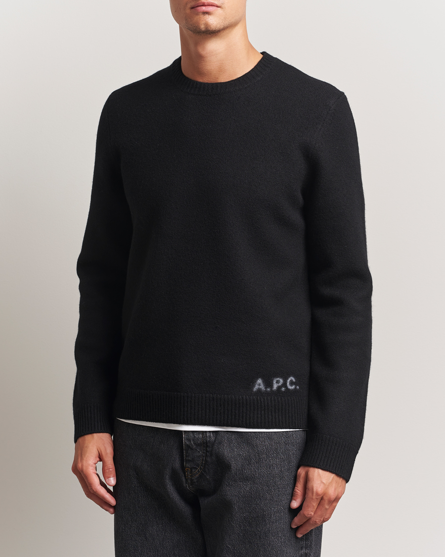 Herre | Trøjer | A.P.C. | Edward Wool Knitted Sweater Black