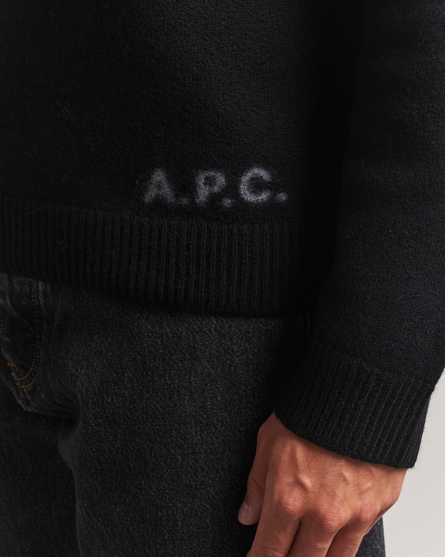 Herre | Trøjer | A.P.C. | Edward Wool Knitted Sweater Black