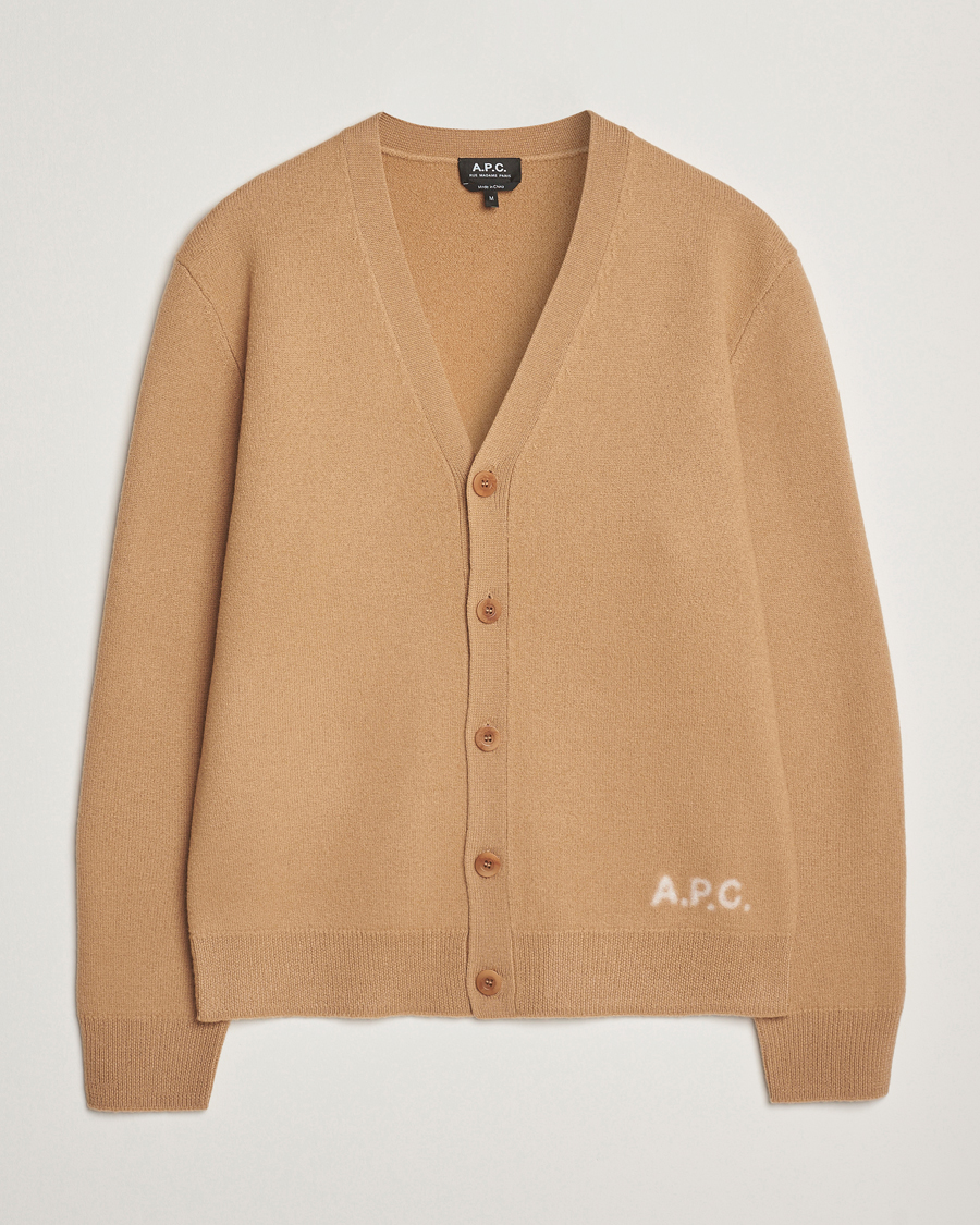 Herre | Trøjer | A.P.C. | Kenny Wool Knitted Cardigan Camel