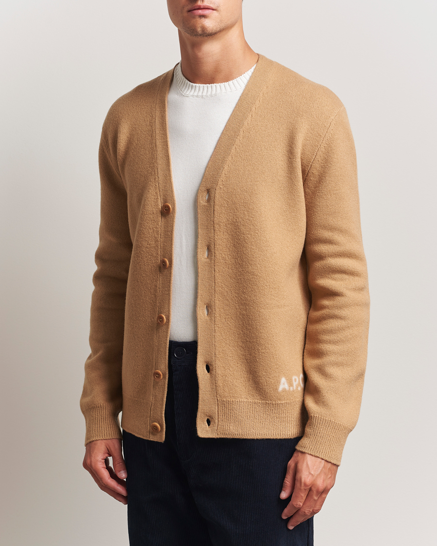 Herre | Trøjer | A.P.C. | Kenny Wool Knitted Cardigan Camel
