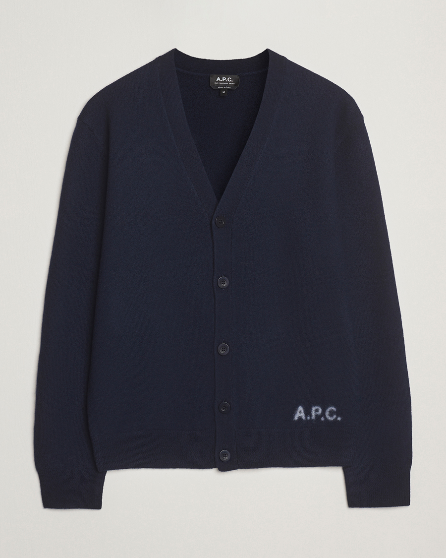 Herre | Trøjer | A.P.C. | Kenny Wool Knitted Cardigan Dark Navy