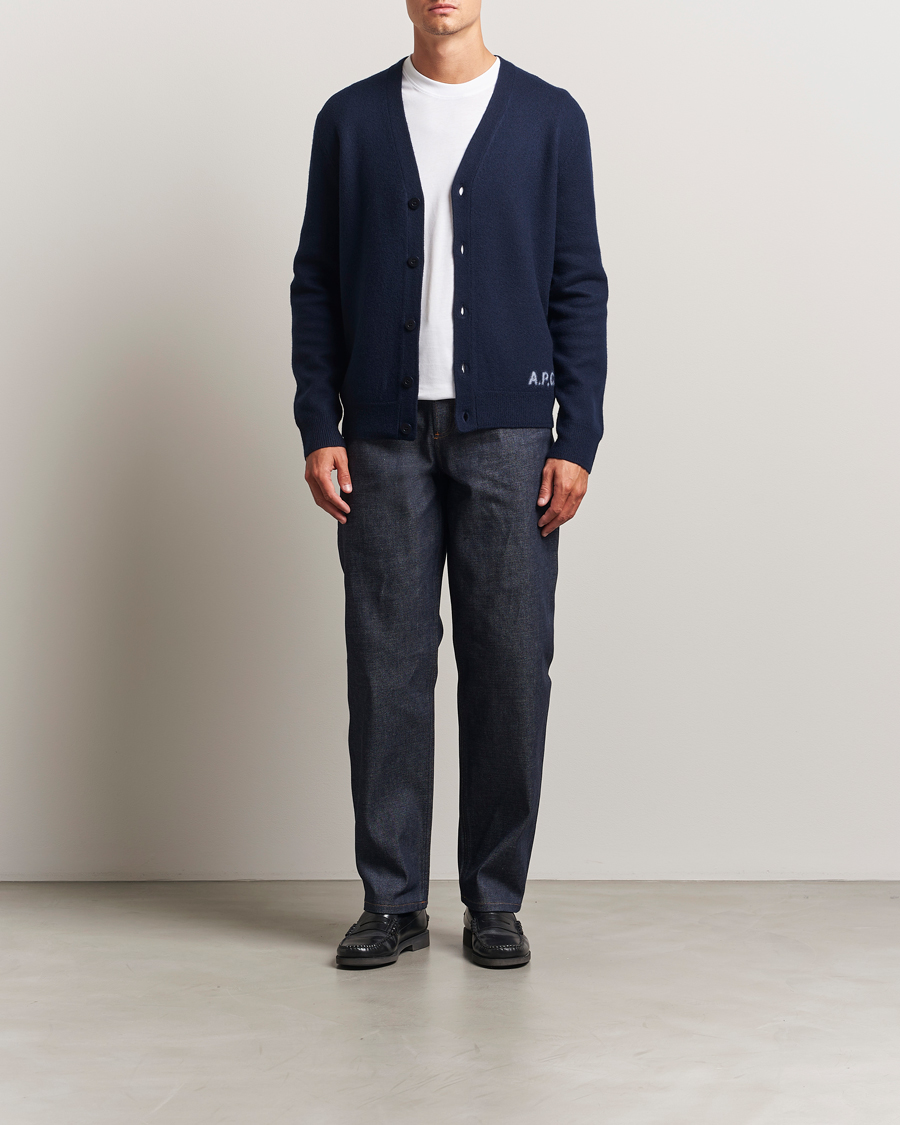 Herre | Trøjer | A.P.C. | Kenny Wool Knitted Cardigan Dark Navy