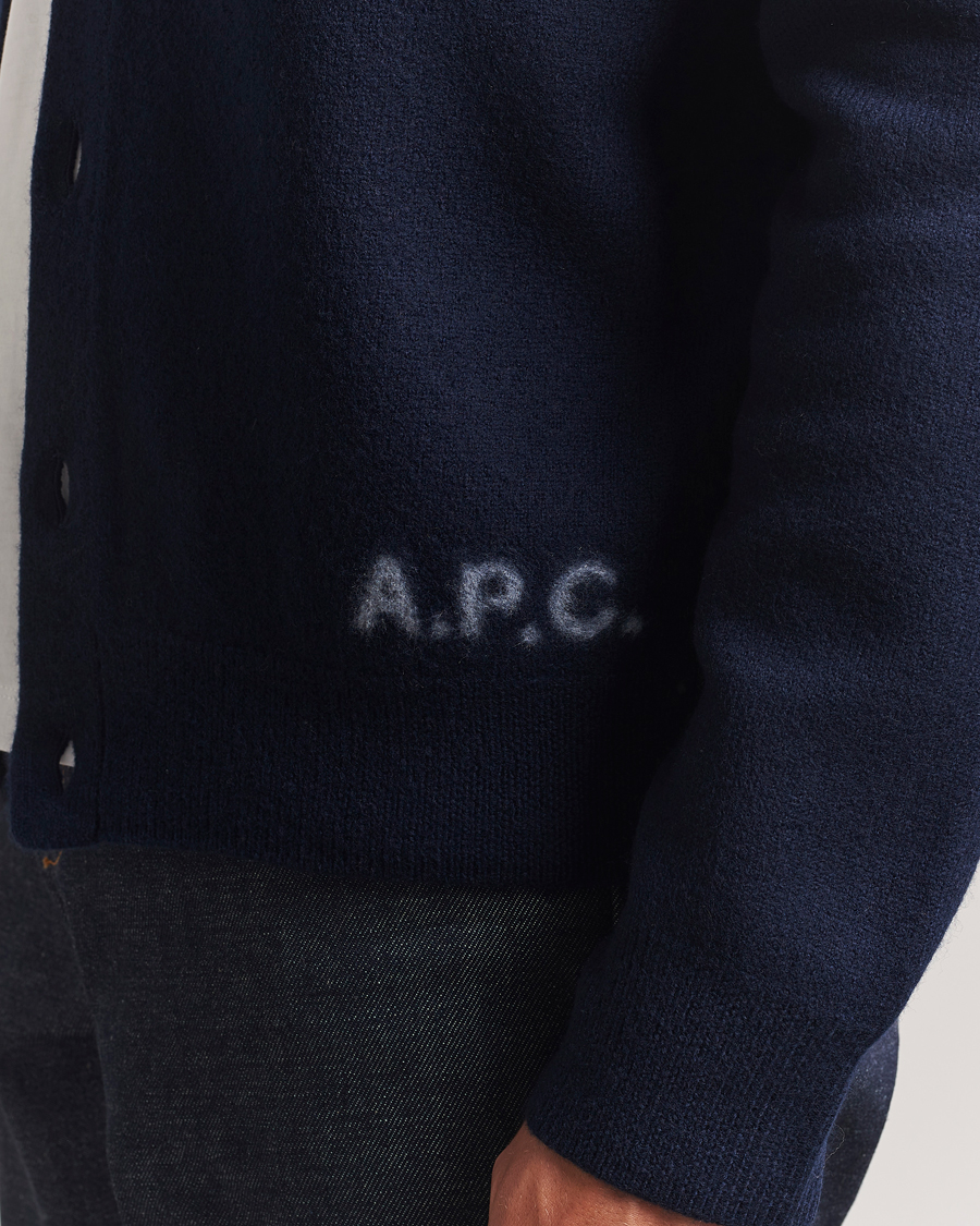 Herre | Trøjer | A.P.C. | Kenny Wool Knitted Cardigan Dark Navy