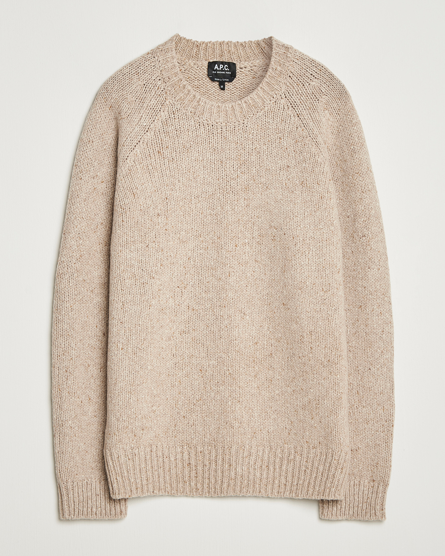 Herre | Trøjer | A.P.C. | Harris Wool Knitted Sweater Beige