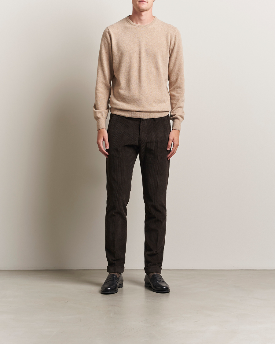 Herre | Trøjer | Morgano | Wool/Cashmere Crewneck Beige