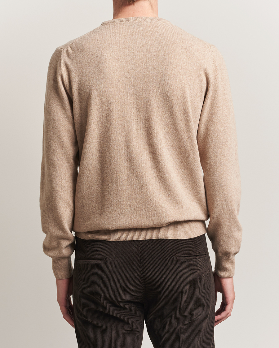 Herre | Trøjer | Morgano | Wool/Cashmere Crewneck Beige