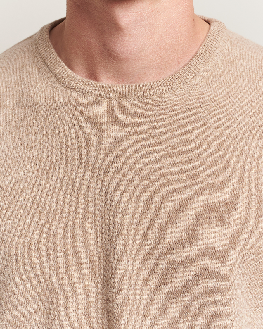 Herre | Trøjer | Morgano | Wool/Cashmere Crewneck Beige