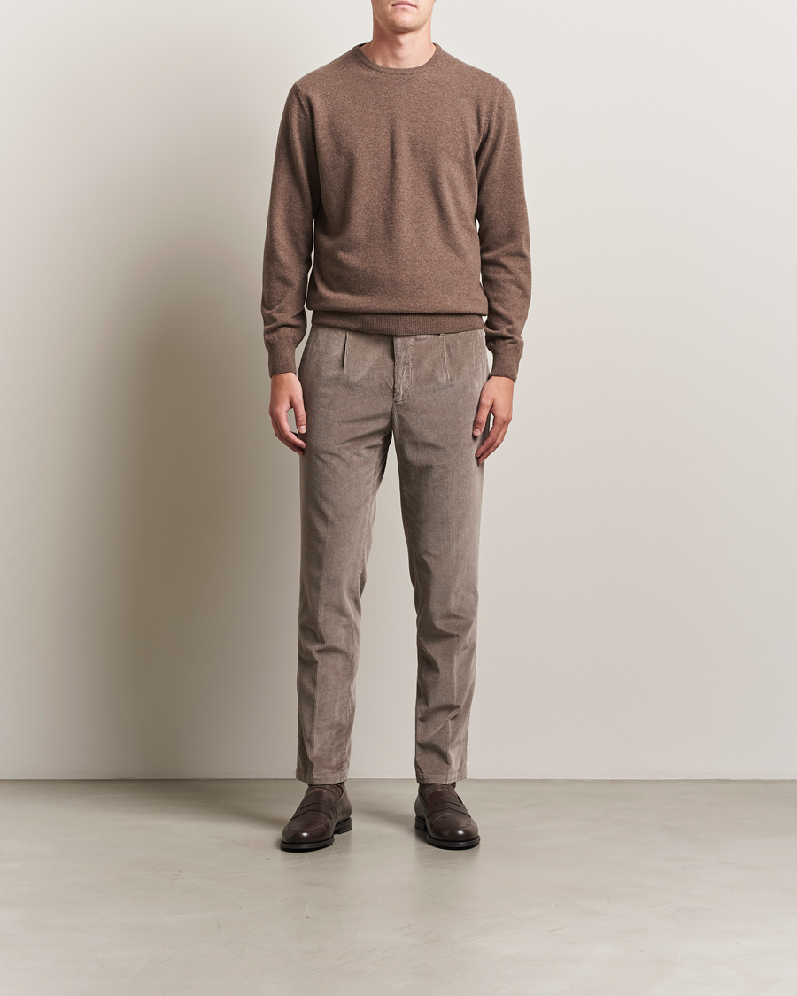 Herre | Trøjer | Morgano | Wool/Cashmere Crewneck Brown