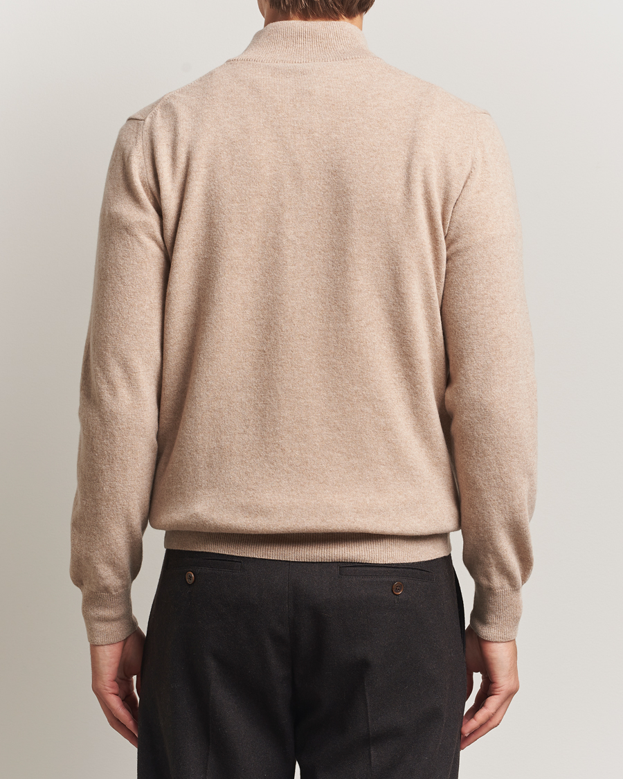 Herre | Trøjer | Morgano | Wool/Cashmere Half-Zip Beige