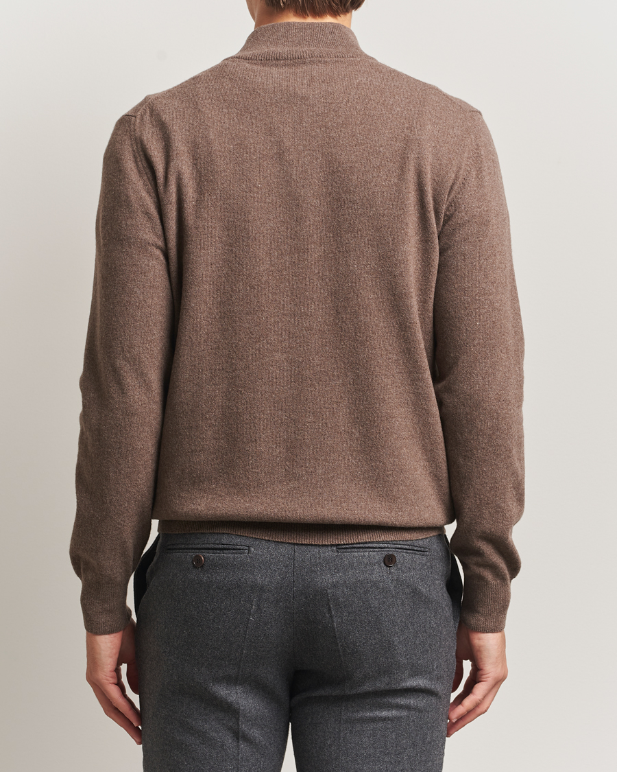 Herre | Trøjer | Morgano | Wool/Cashmere Half-Zip Brown