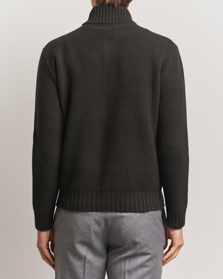 Herre | Trøjer | Morgano | Heavy Knitted Wool/Cashmere Cardigan Dark Brown