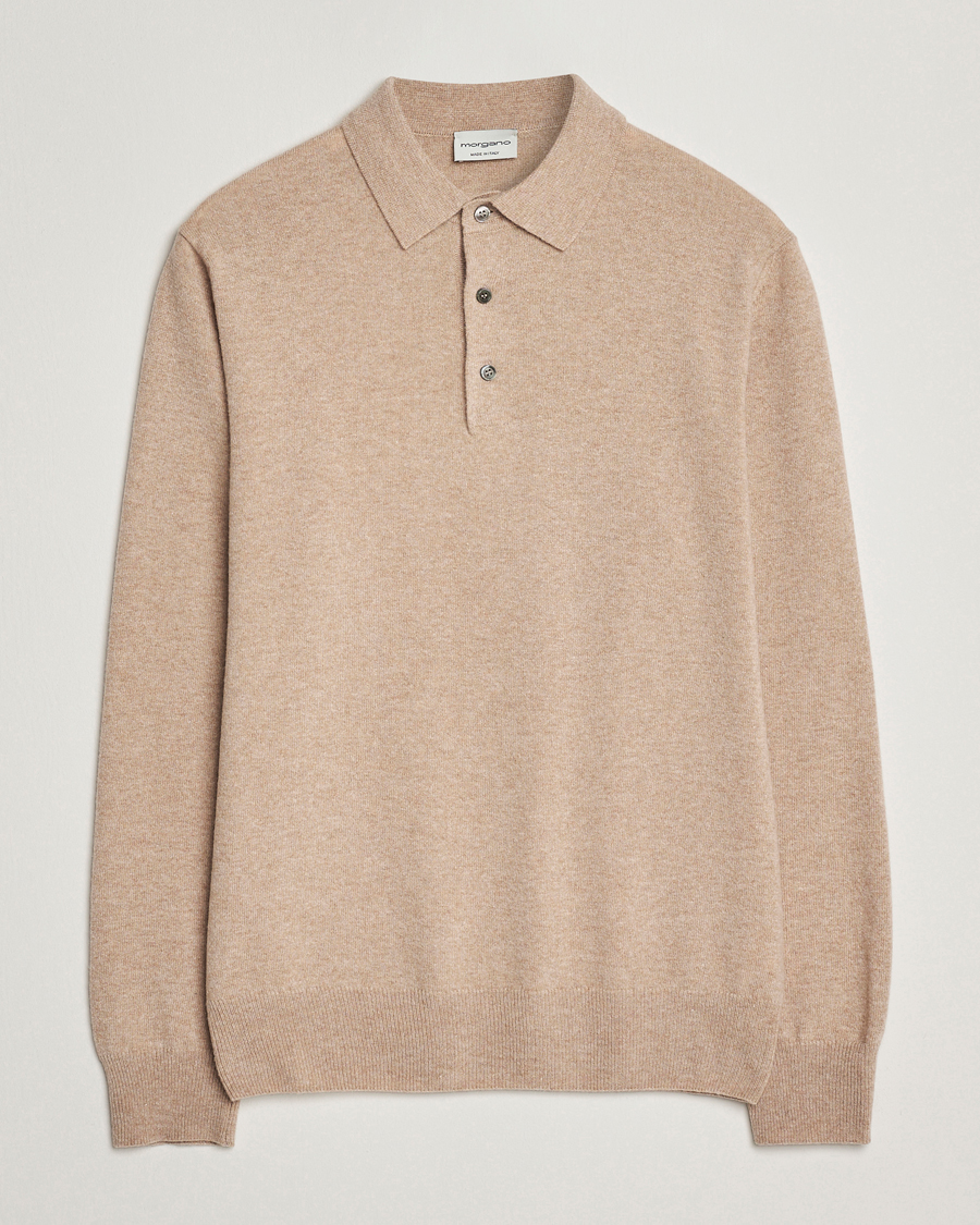 Herre | Trøjer | Morgano | Wool/Cashmere Polo Beige