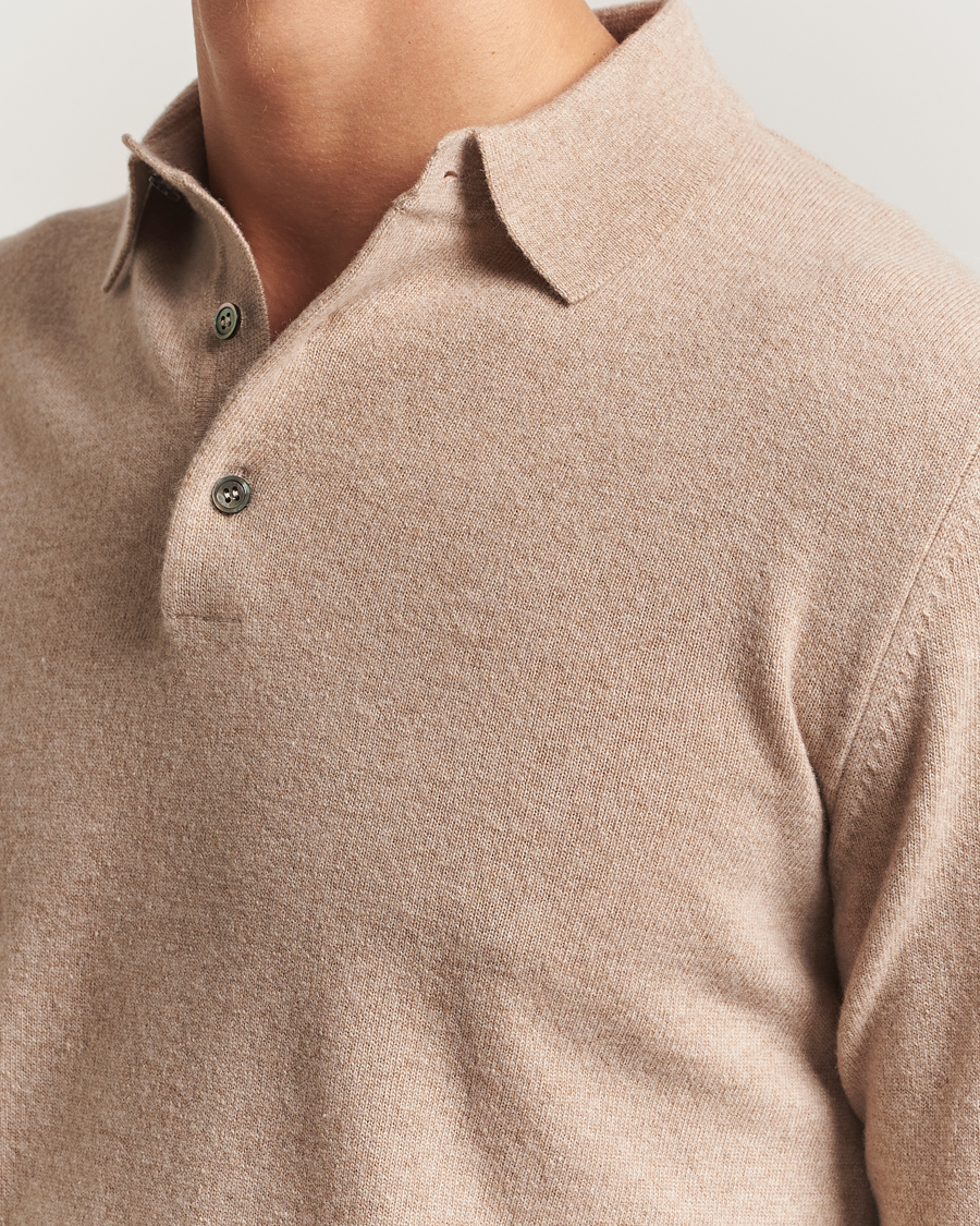 Herre | Trøjer | Morgano | Wool/Cashmere Polo Beige