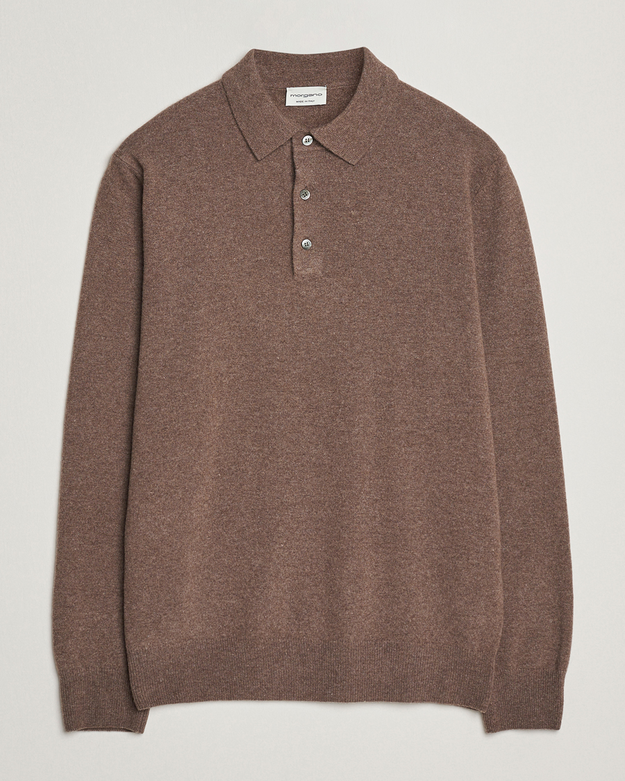 Herre | Trøjer | Morgano | Wool/Cashmere Polo Brown