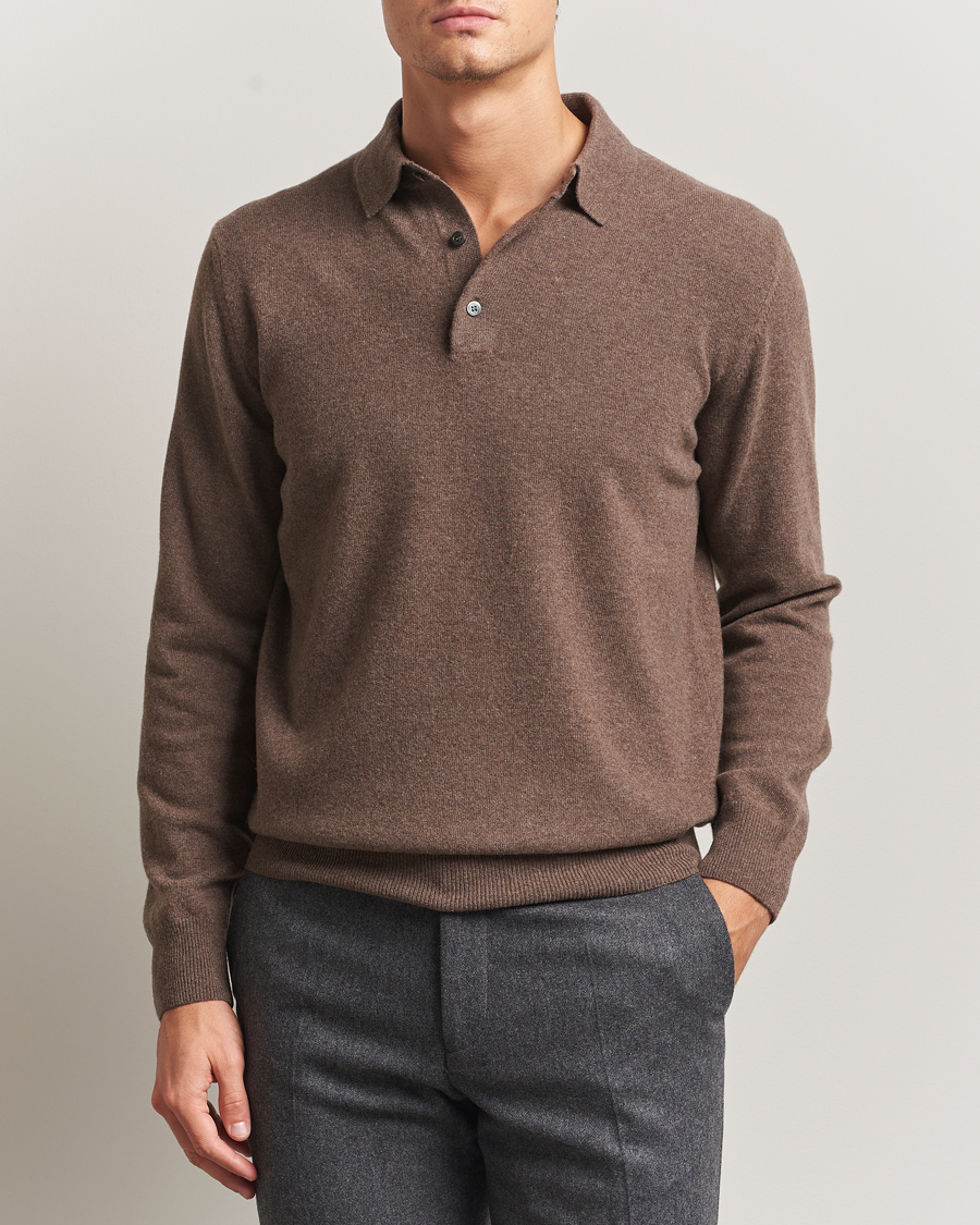 Herre | Trøjer | Morgano | Wool/Cashmere Polo Brown