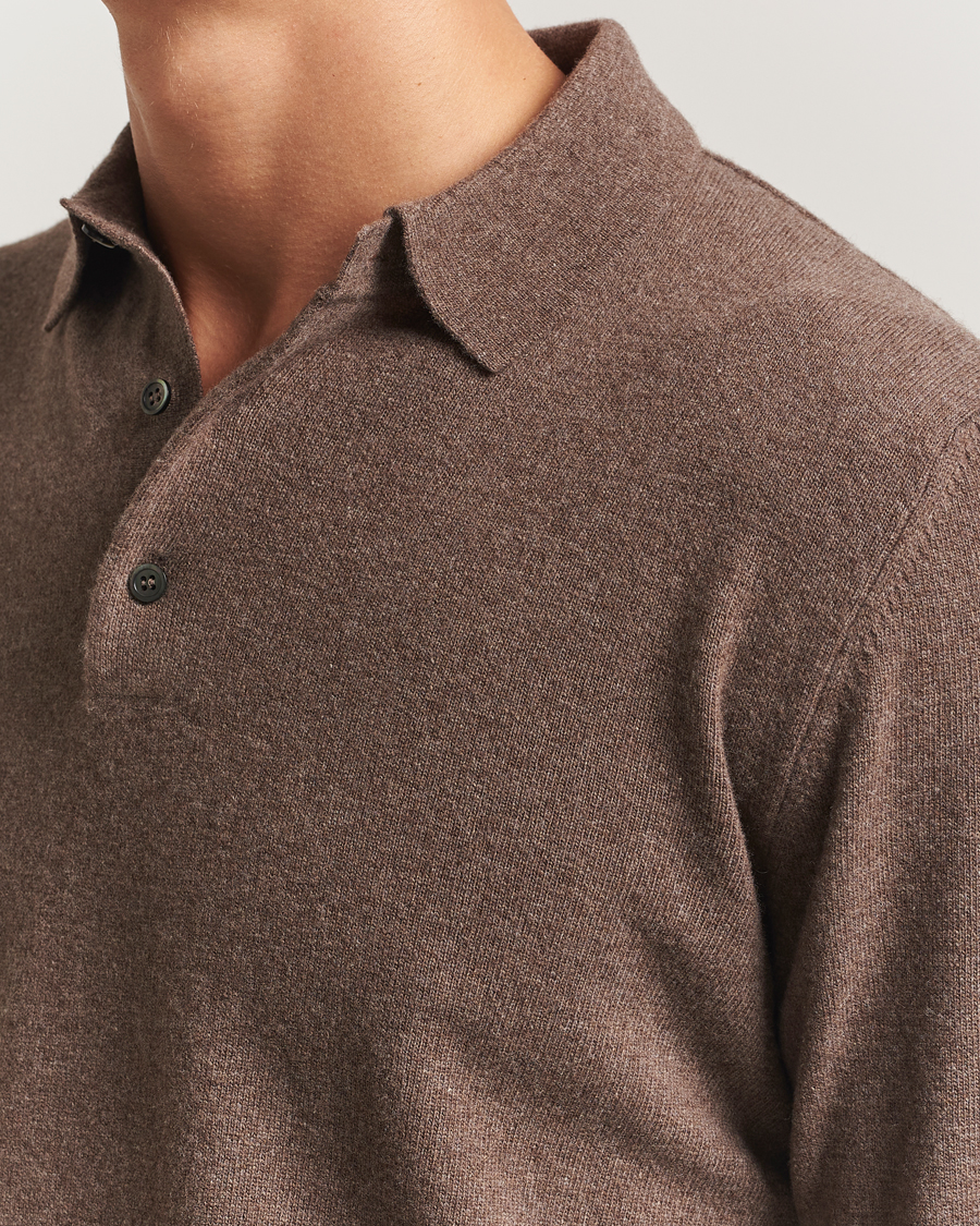 Herre | Trøjer | Morgano | Wool/Cashmere Polo Brown