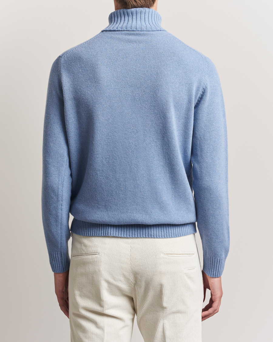 Herre | Trøjer | Morgano | Wool/Cashmere Heavy Knit Rollneck Light Blue