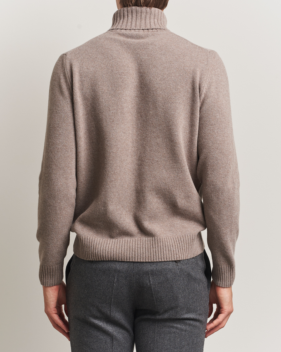 Herre | Trøjer | Morgano | Wool/Cashmere Heavy Knit Rollneck Light Brown