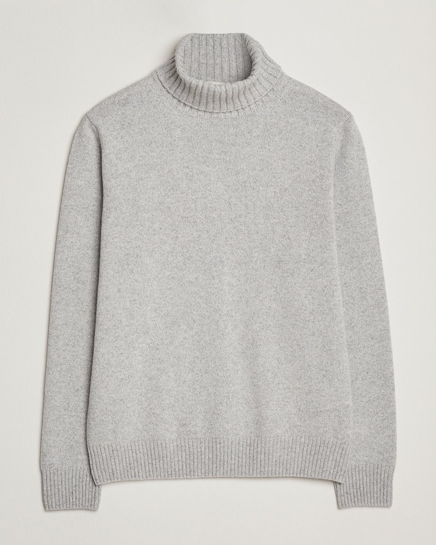 Herre | Trøjer | Morgano | Wool/Cashmere Heavy Knit Rollneck Light Grey