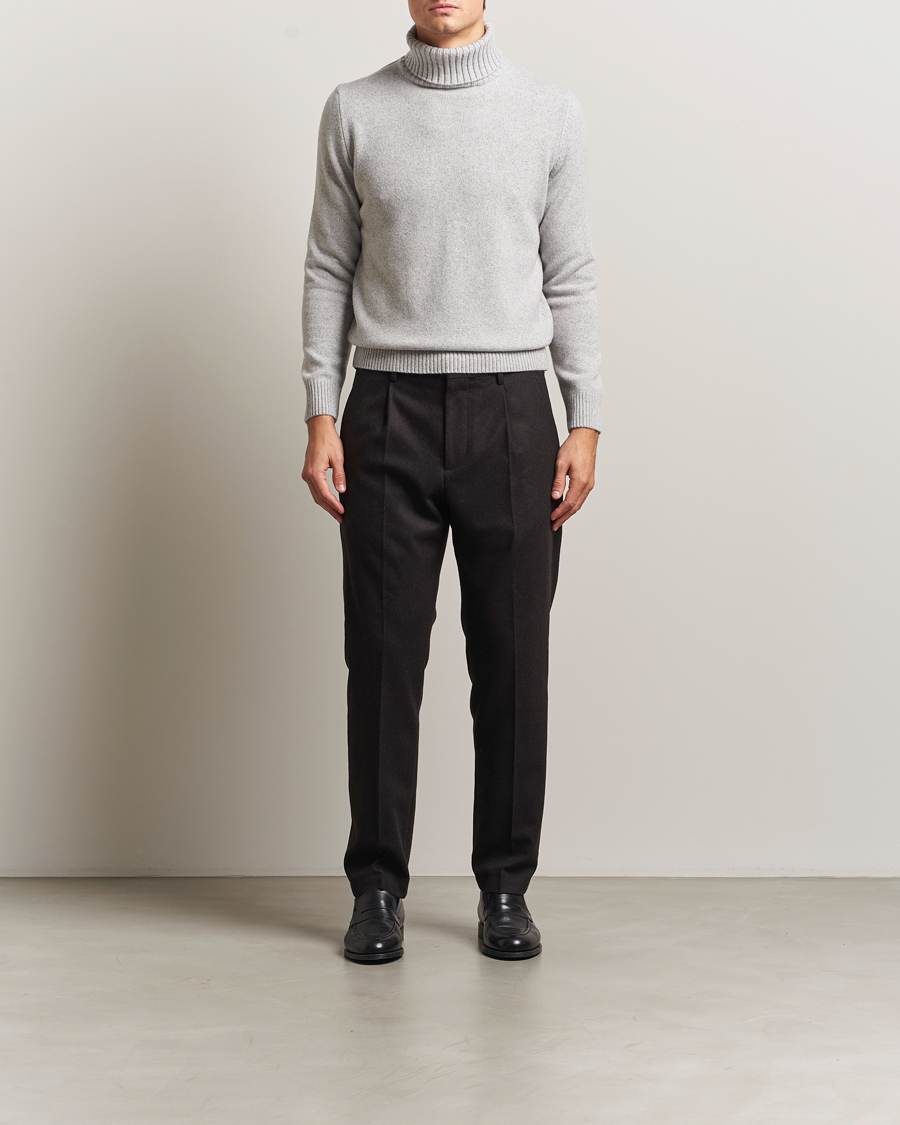 Herre | Trøjer | Morgano | Wool/Cashmere Heavy Knit Rollneck Light Grey