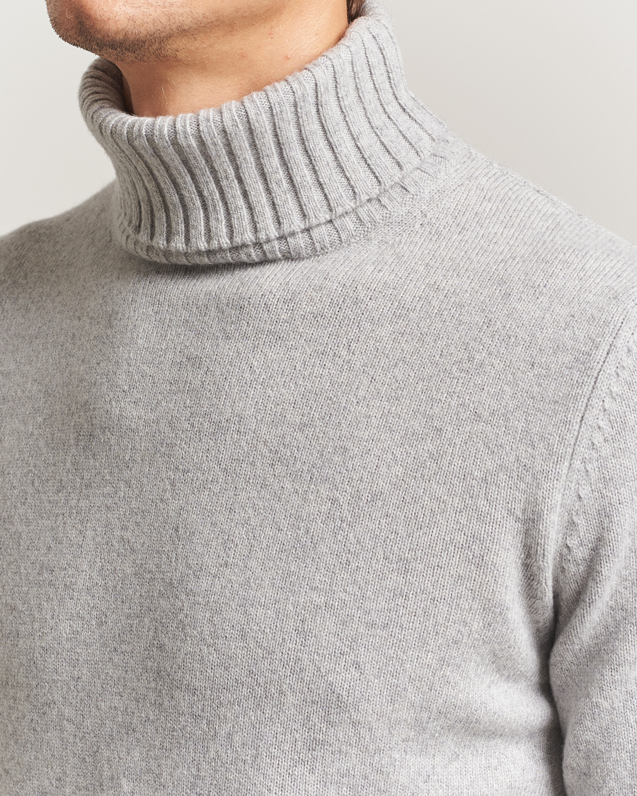 Herre | Trøjer | Morgano | Wool/Cashmere Heavy Knit Rollneck Light Grey