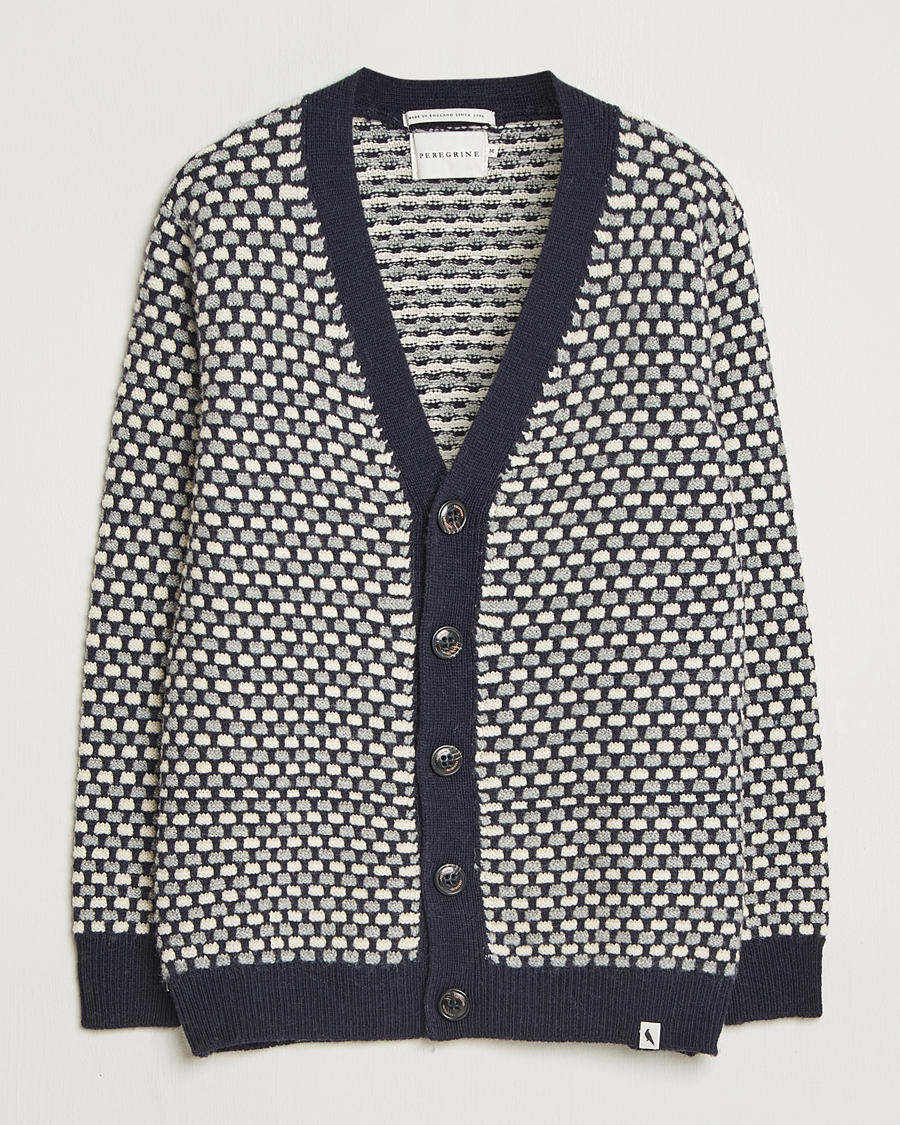 Herre | Trøjer | Peregrine | Network Merino Cardigan Navy