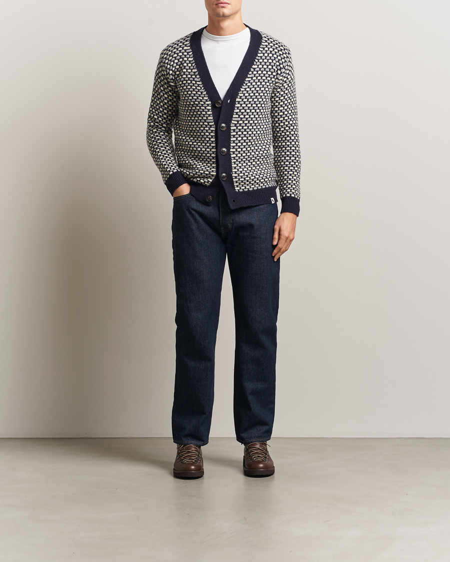 Herre | Trøjer | Peregrine | Network Merino Cardigan Navy
