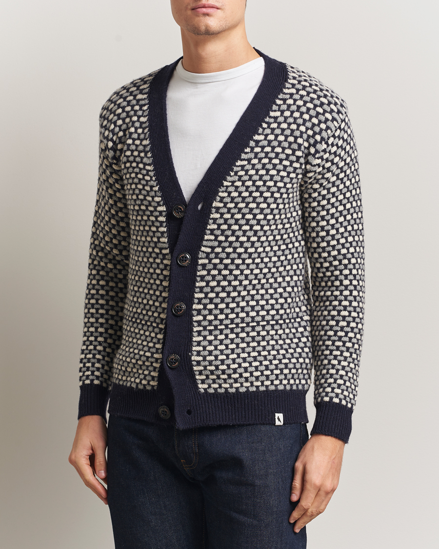 Herre | Trøjer | Peregrine | Network Merino Cardigan Navy