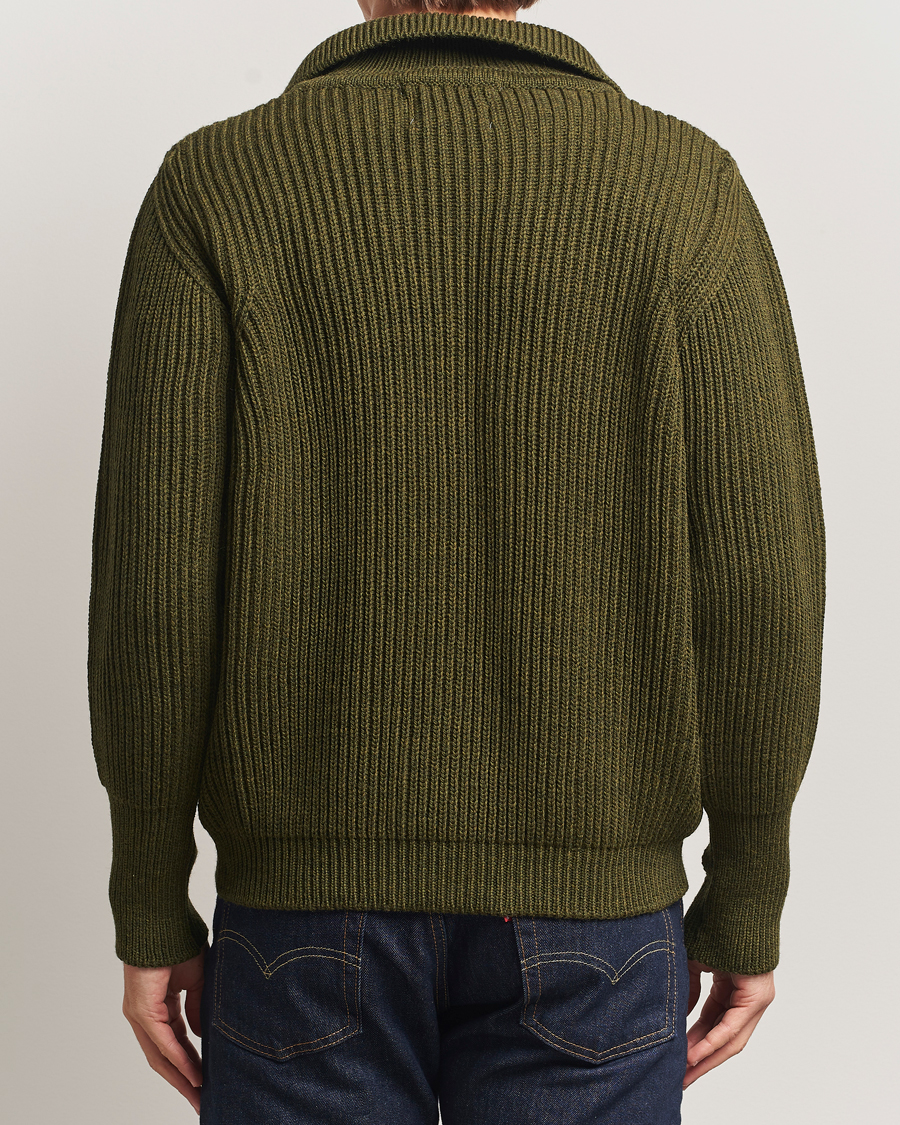 Herre | Trøjer | Peregrine | Fisherman Merino Zip Cardigan Olive