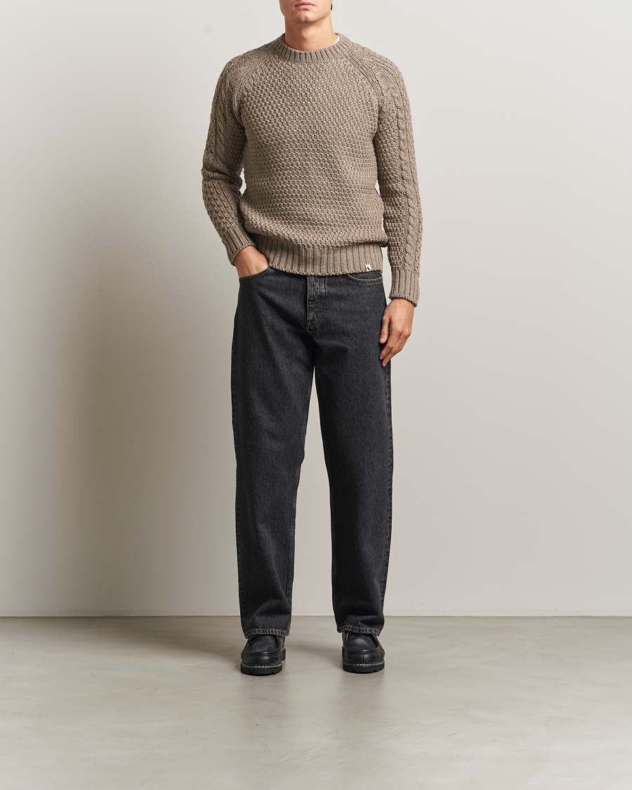 Herre | Trøjer | Peregrine | Winston Merino Crew Light Brown