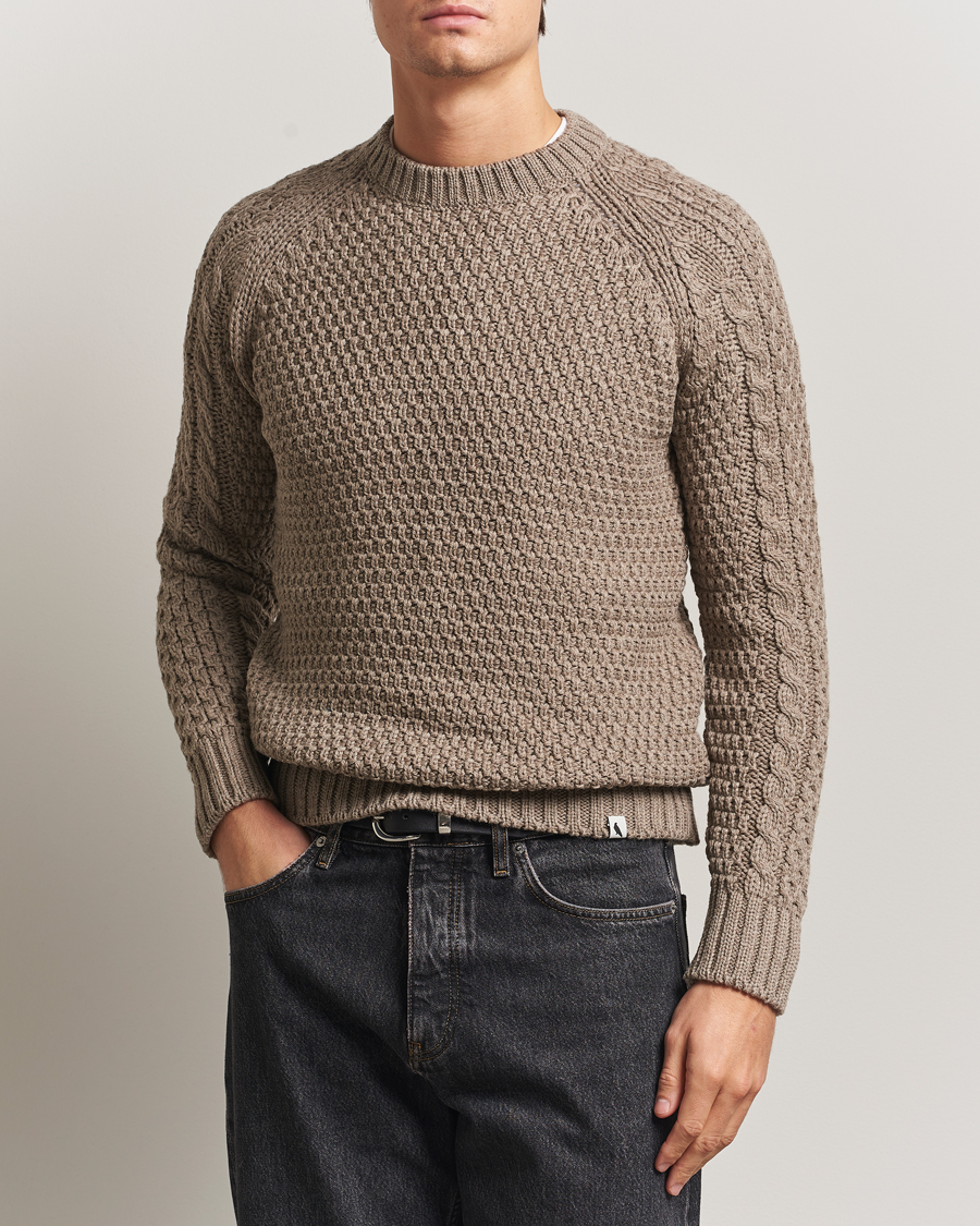 Herre | Trøjer | Peregrine | Winston Merino Crew Light Brown