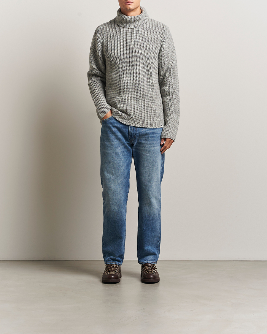 Herre | Trøjer | Peregrine | Wilkinson Knitted Merino Rollneck Light Grey