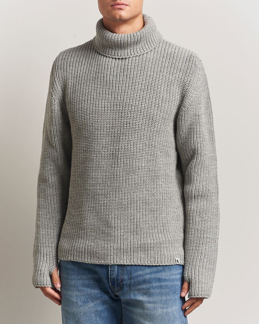 Herre | Trøjer | Peregrine | Wilkinson Knitted Merino Rollneck Light Grey