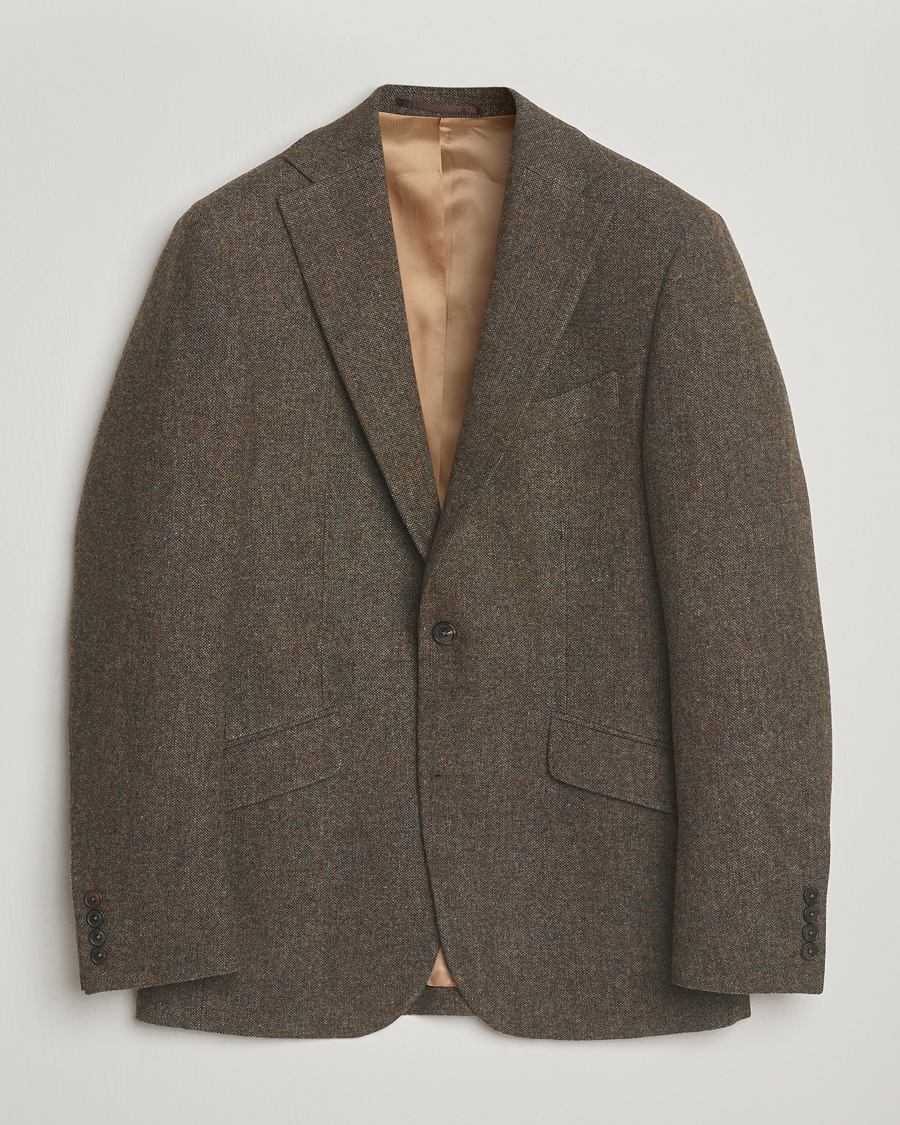 Herre | Blazere & jakker | Walker Slater | Edward Shetland Wool Donegal Blazer Dark Green