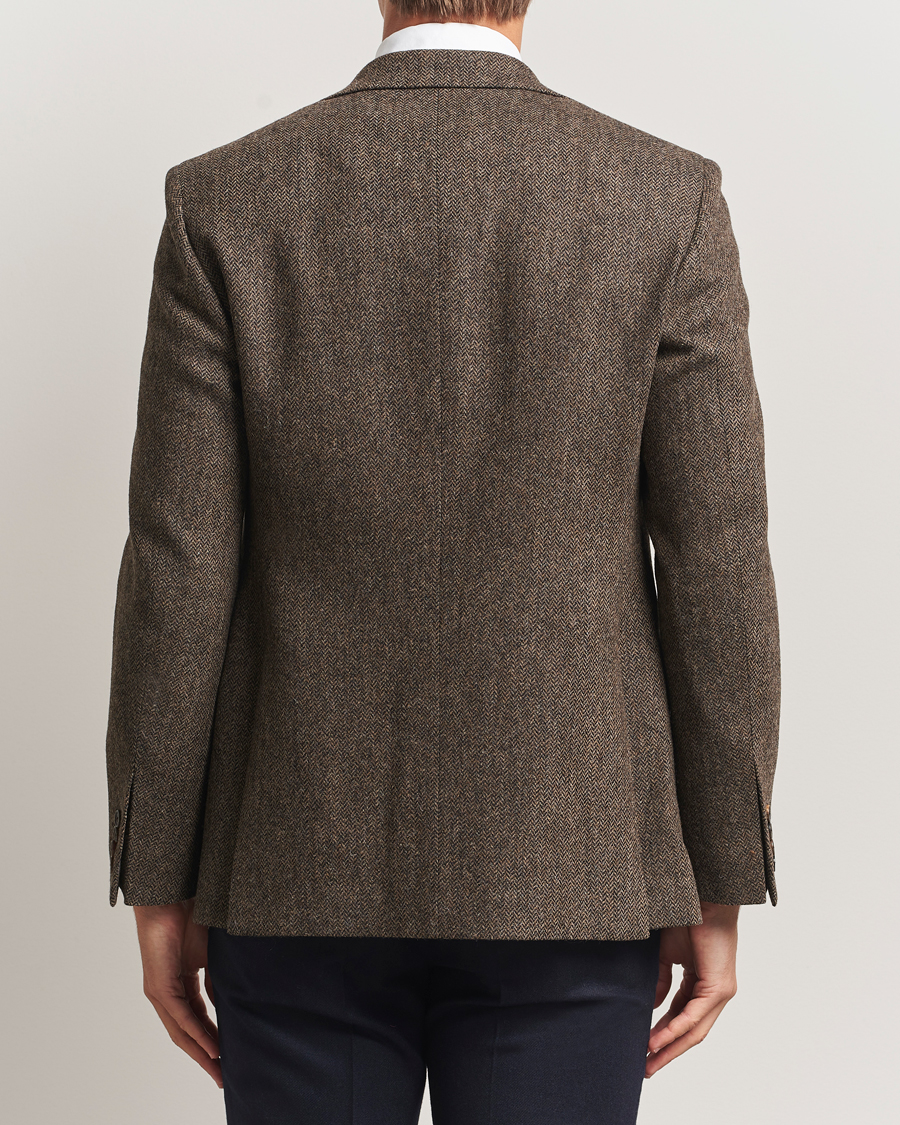 Herre | Blazere & jakker | Walker Slater | Edward Lambswool Herringbone Blazer Dark Brown