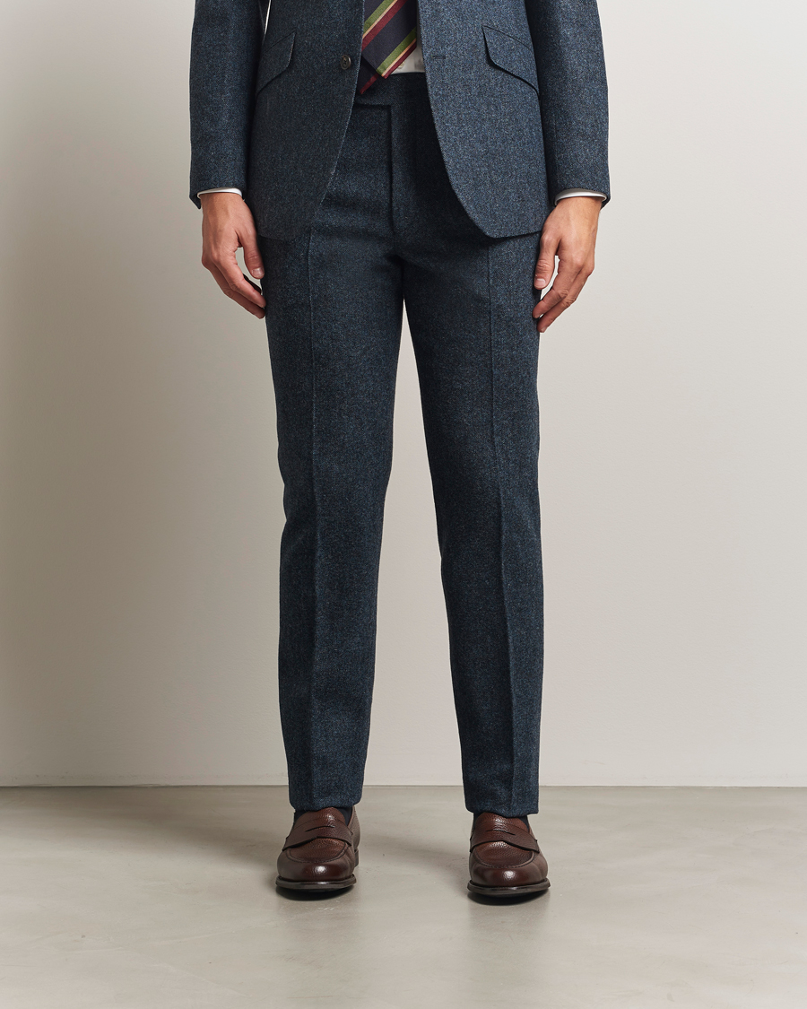 Herre | Bukser | Walker Slater | Edward Shetland Wool Donegal Trousers Navy
