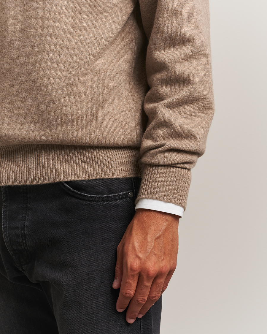 Herre | Trøjer | William Lockie | Melrose Cashmere Crew Neck Dark Natural