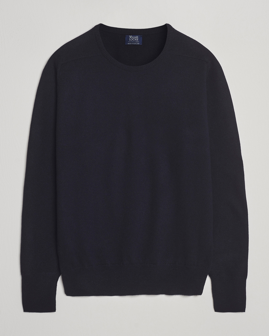 Herre | Trøjer | William Lockie | Melrose Cashmere Crew Neck Dark Navy