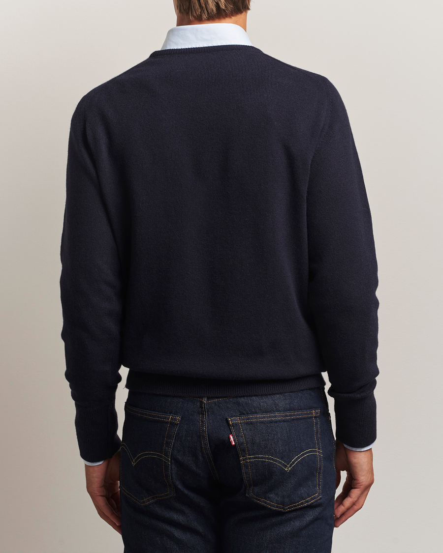 Herre | Trøjer | William Lockie | Melrose Cashmere Crew Neck Dark Navy