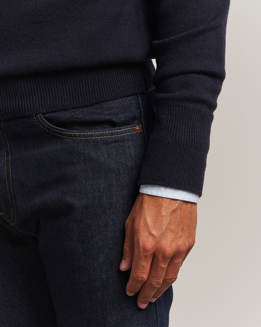 Herre | Trøjer | William Lockie | Melrose Cashmere Crew Neck Dark Navy