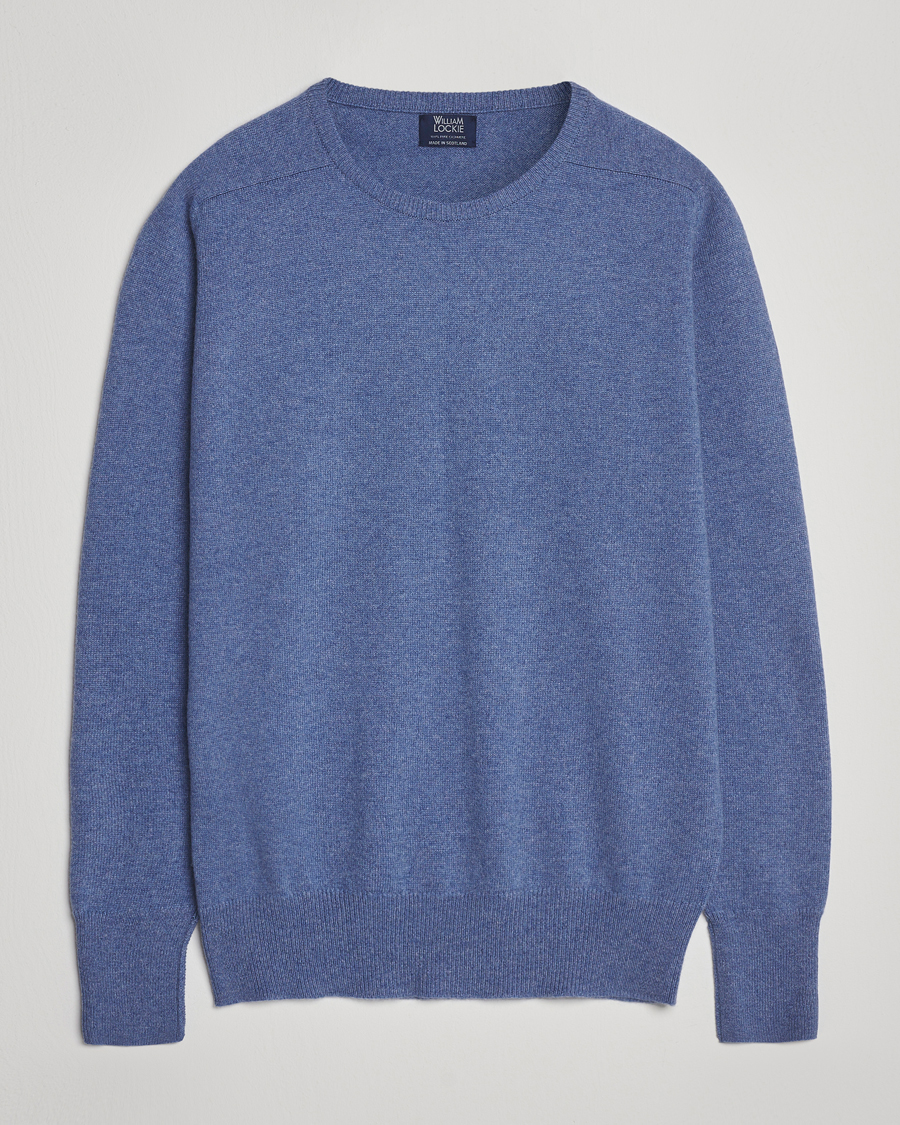 Herre | Trøjer | William Lockie | Melrose Cashmere Crew Neck Blue
