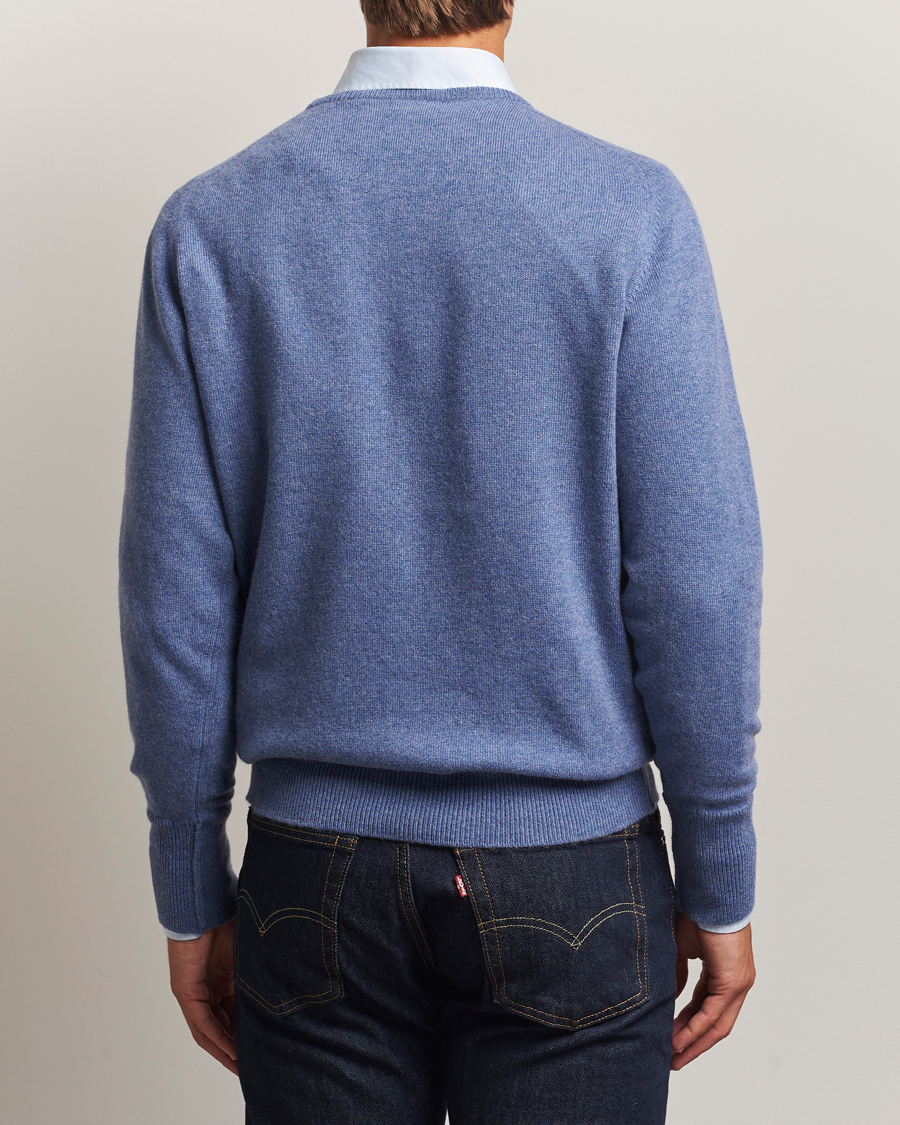 Herre | Trøjer | William Lockie | Melrose Cashmere Crew Neck Blue