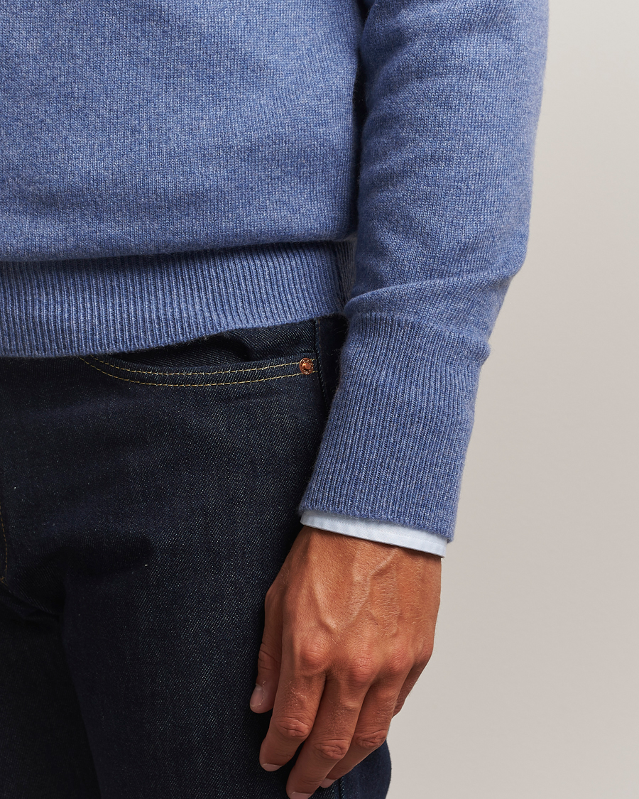 Herre | Trøjer | William Lockie | Melrose Cashmere Crew Neck Blue