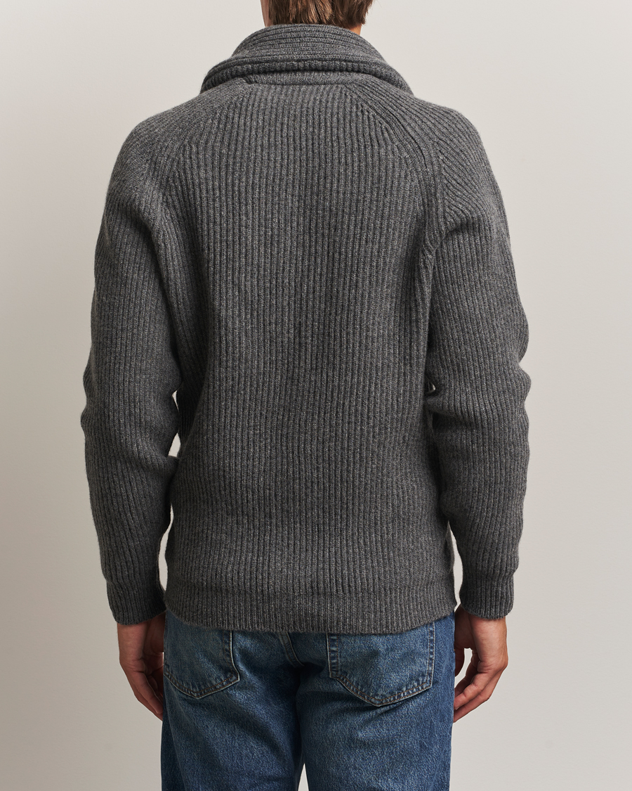 Herre | Trøjer | William Lockie | Windsor Geelong Lambswool Shawl Cardigan Grey