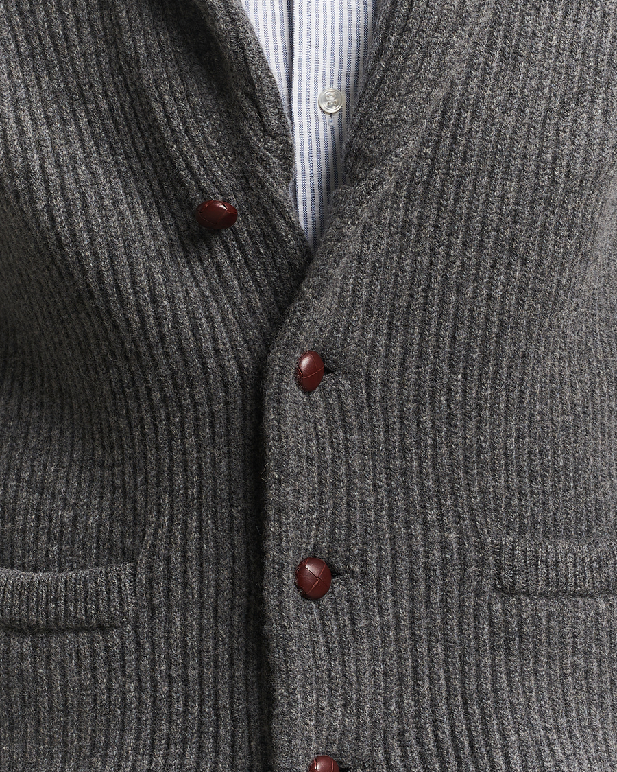 Herre | Trøjer | William Lockie | Windsor Geelong Lambswool Shawl Cardigan Grey