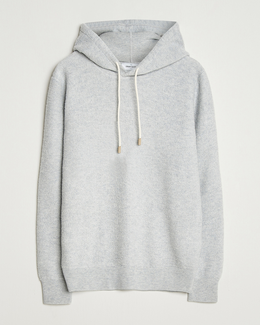 Herre | Trøjer | Gran Sasso | Boiled Wool Hoodie Light Grey Melange