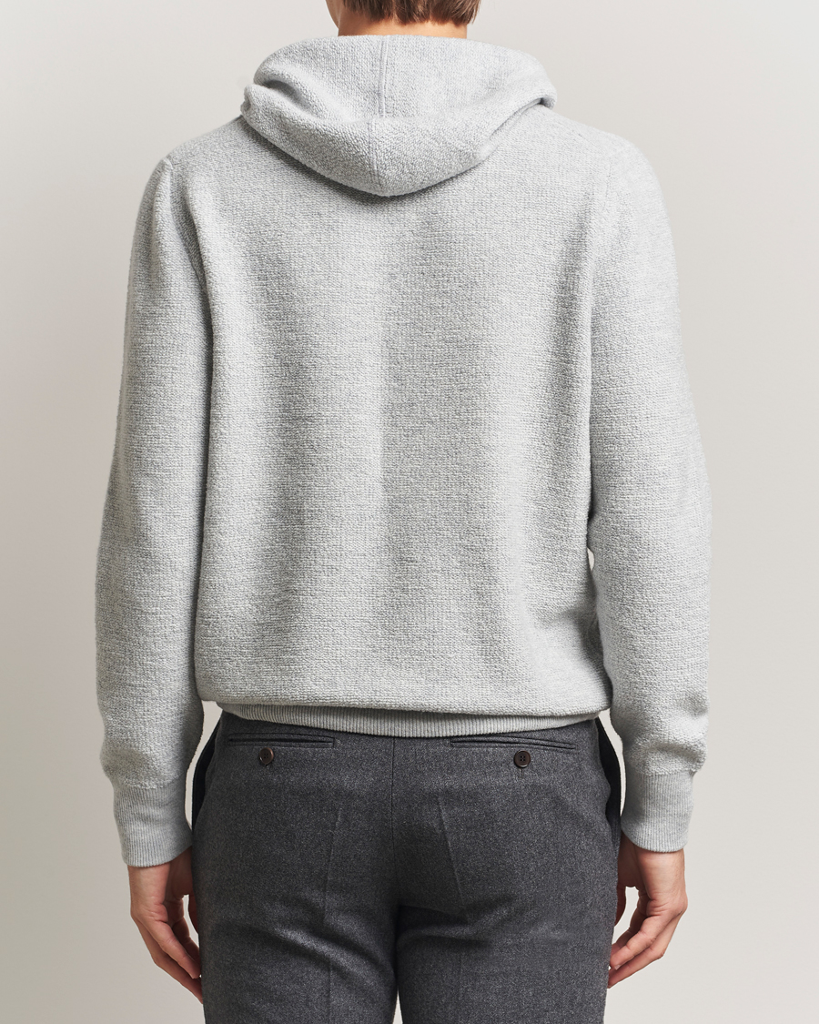 Herre | Trøjer | Gran Sasso | Boiled Wool Hoodie Light Grey Melange