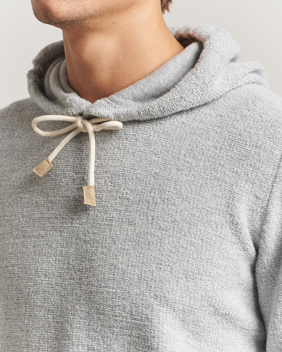 Herre | Trøjer | Gran Sasso | Boiled Wool Hoodie Light Grey Melange