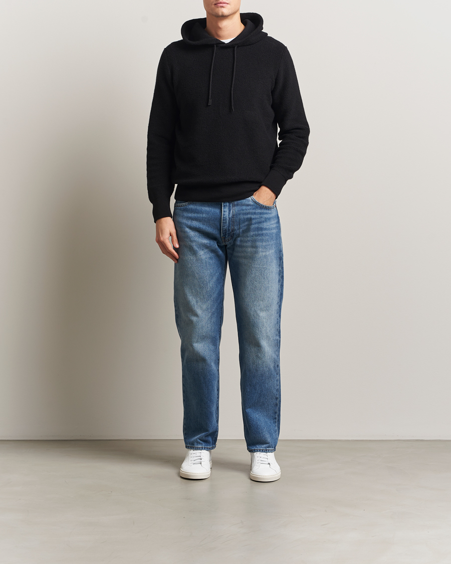 Herre | Trøjer | Gran Sasso | Boiled Wool Hoodie Black